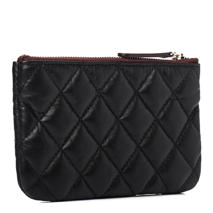 Chanel Aged Calfskin Quilted Small Lucky Charms Cosmetic Case Black 2 of 4
