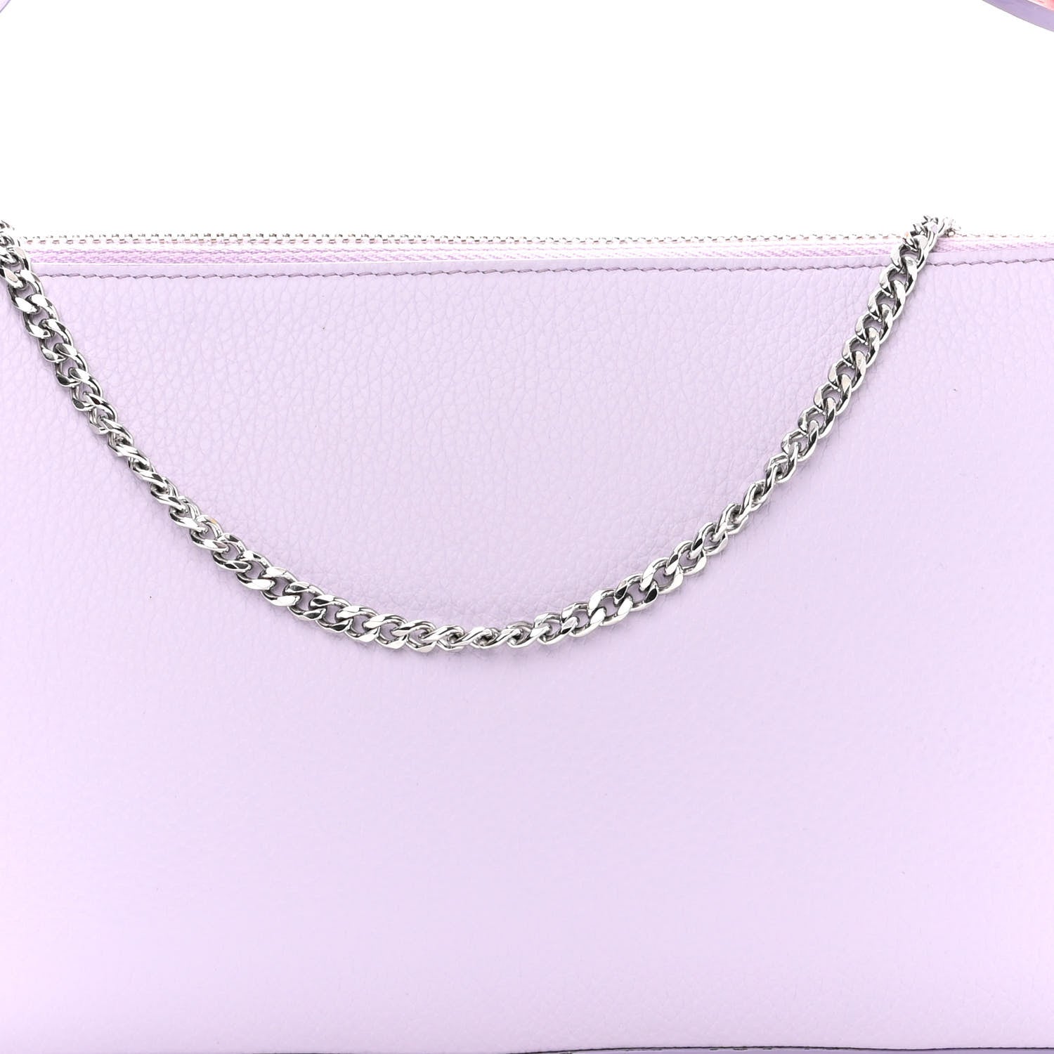 Christian Louboutin Calfskin Empire Loubila Pouch on Chain Lilac Smoke Rosy 10 of 10
