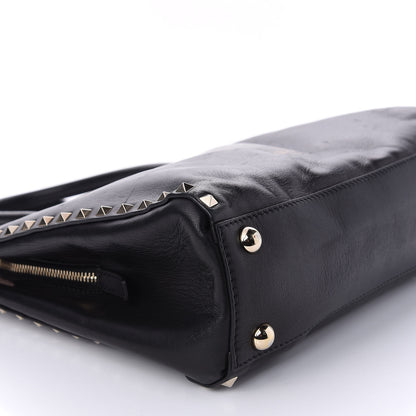 Valentino Garavani Vitello Small Rockstud Top Handle Tote Black 7 of 16