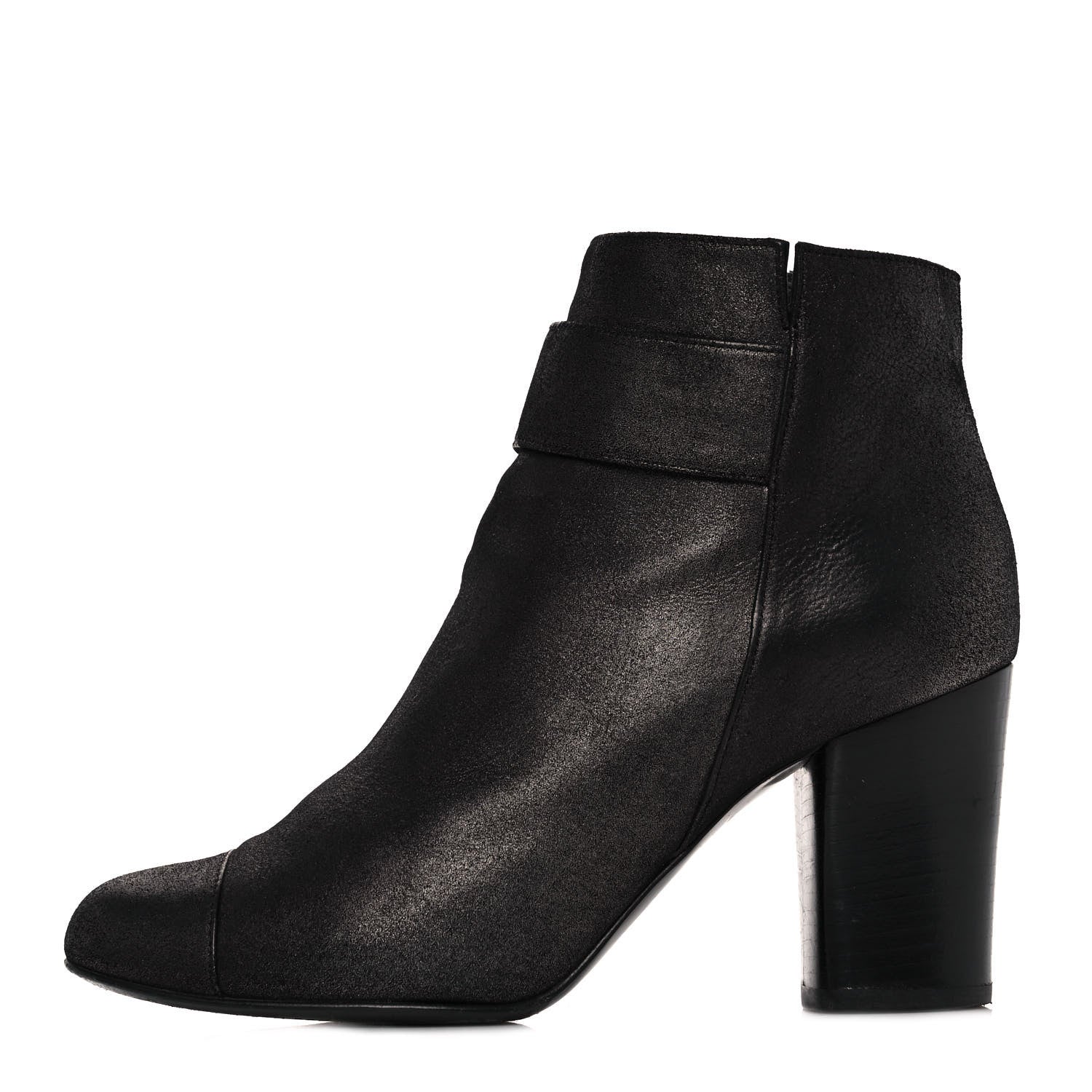 Chanel Suede CC Ankle Boots 35.5 Black 1 of 8