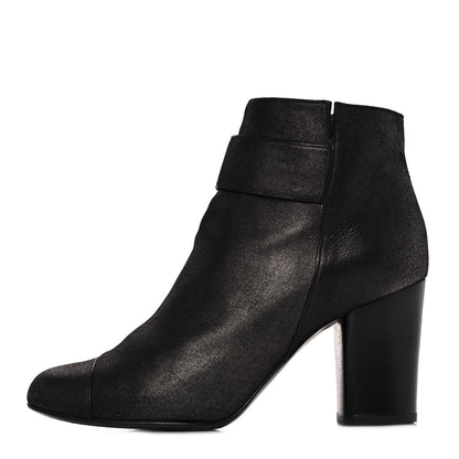 Chanel Suede CC Ankle Boots 35.5 Black 1 of 8