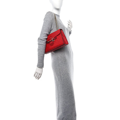 Gucci Guccissima Medium Emily Chain Shoulder Bag Red 2 of 17