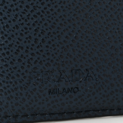 Prada Vitello Micro Grain Bi-Color Bi-Fold Wallet Baltico Mare 6 of 7