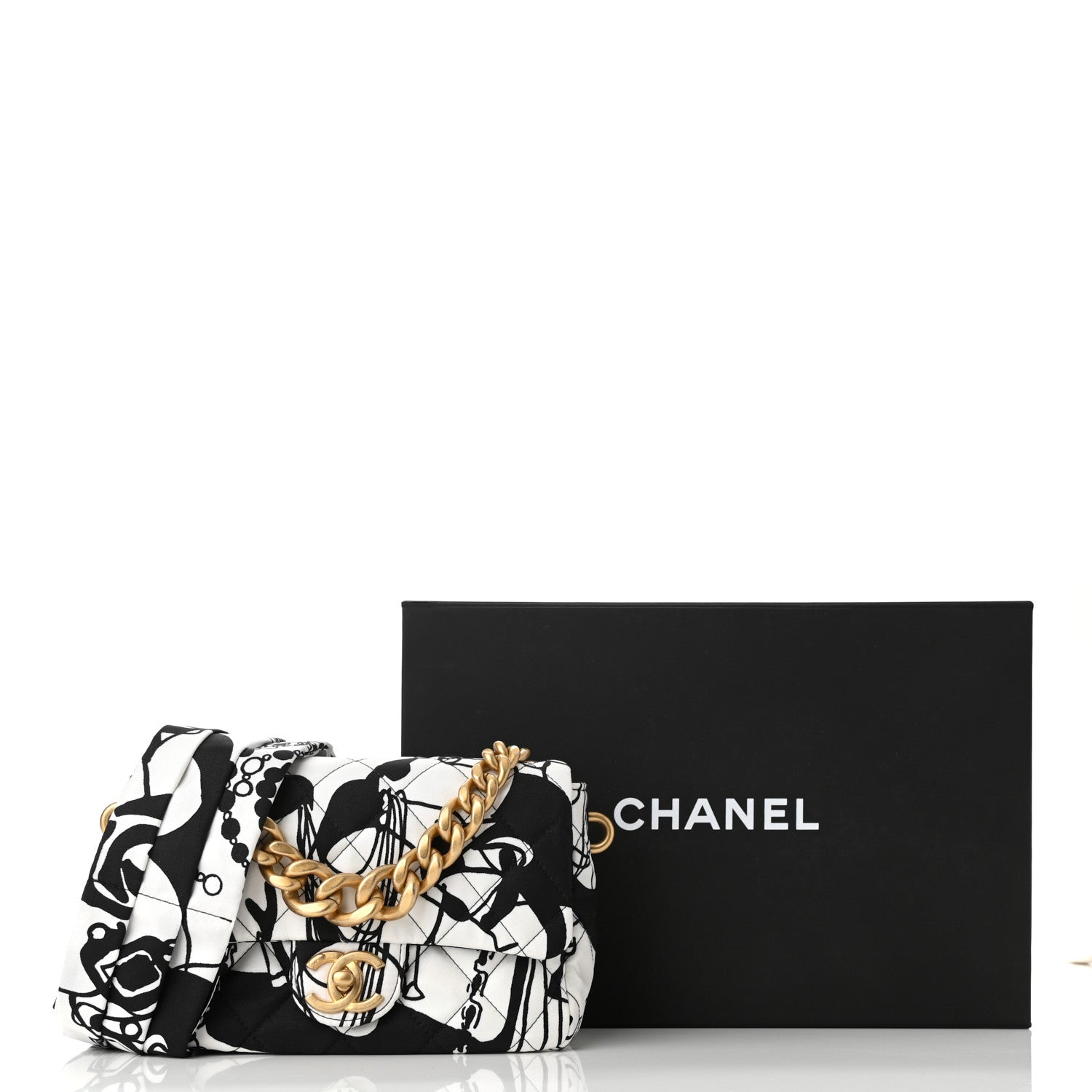 Chanel Canvas Printed Deer Coco Mini Single Flap Gray Black 11 of 11