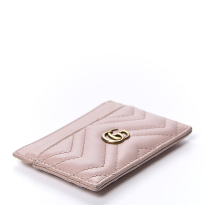Gucci Calfskin Matelasse GG Marmont Card Holder Perfect Pink 3 of 10