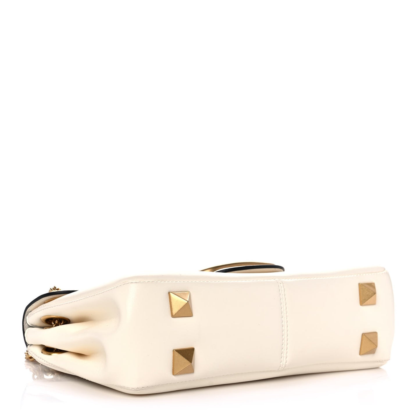 Nappa Stud Sign Shoulder Bag Ivory