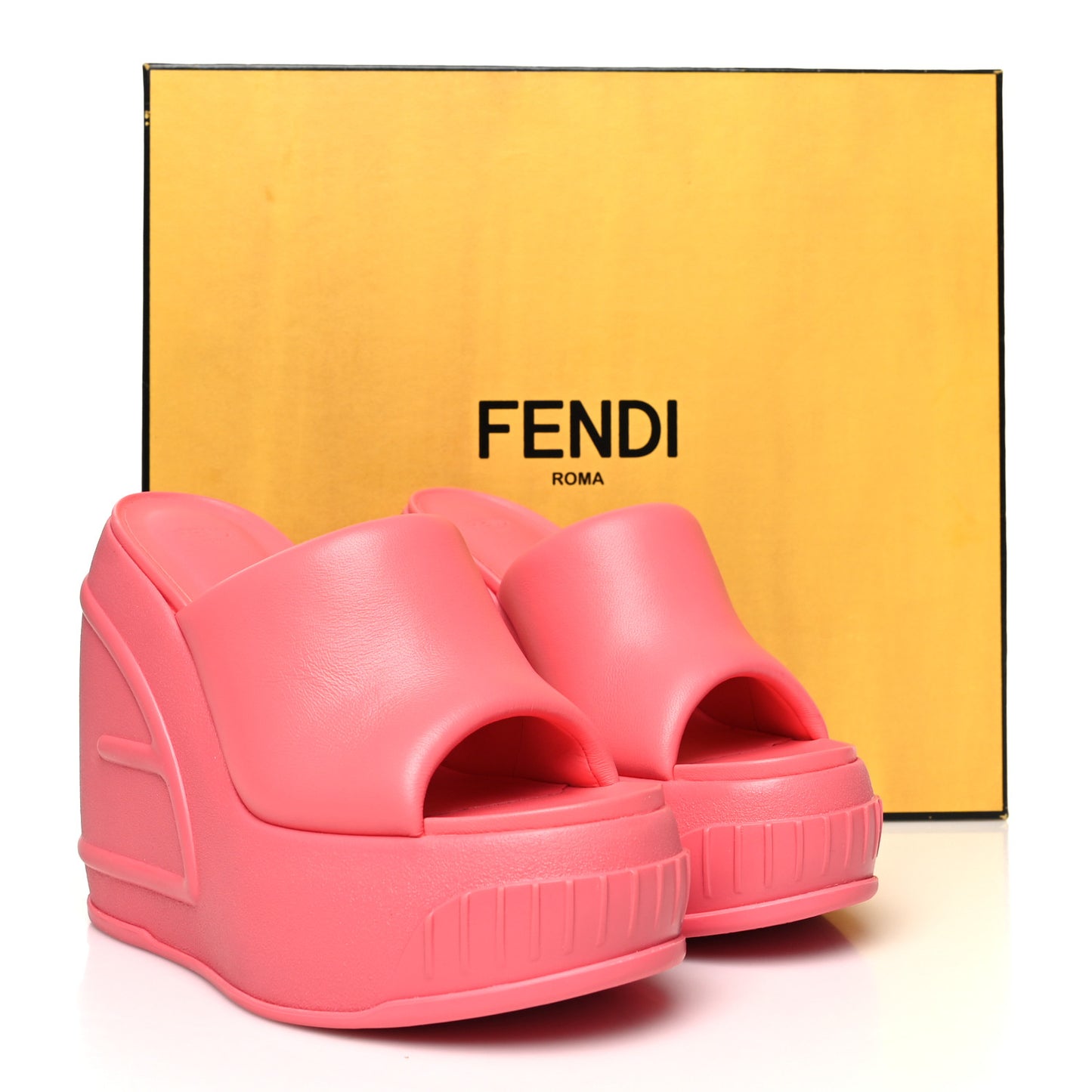 Nappa Fashion Show Platform 140mm Slide Sandals 37 Pink Dalia
