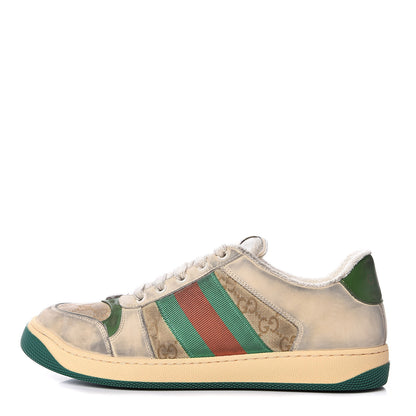 Gucci GG Monogram Nubuck Web Mens Screener Sneakers 7.5 New Sand Dusty Milk Vintage Green 1 of 10