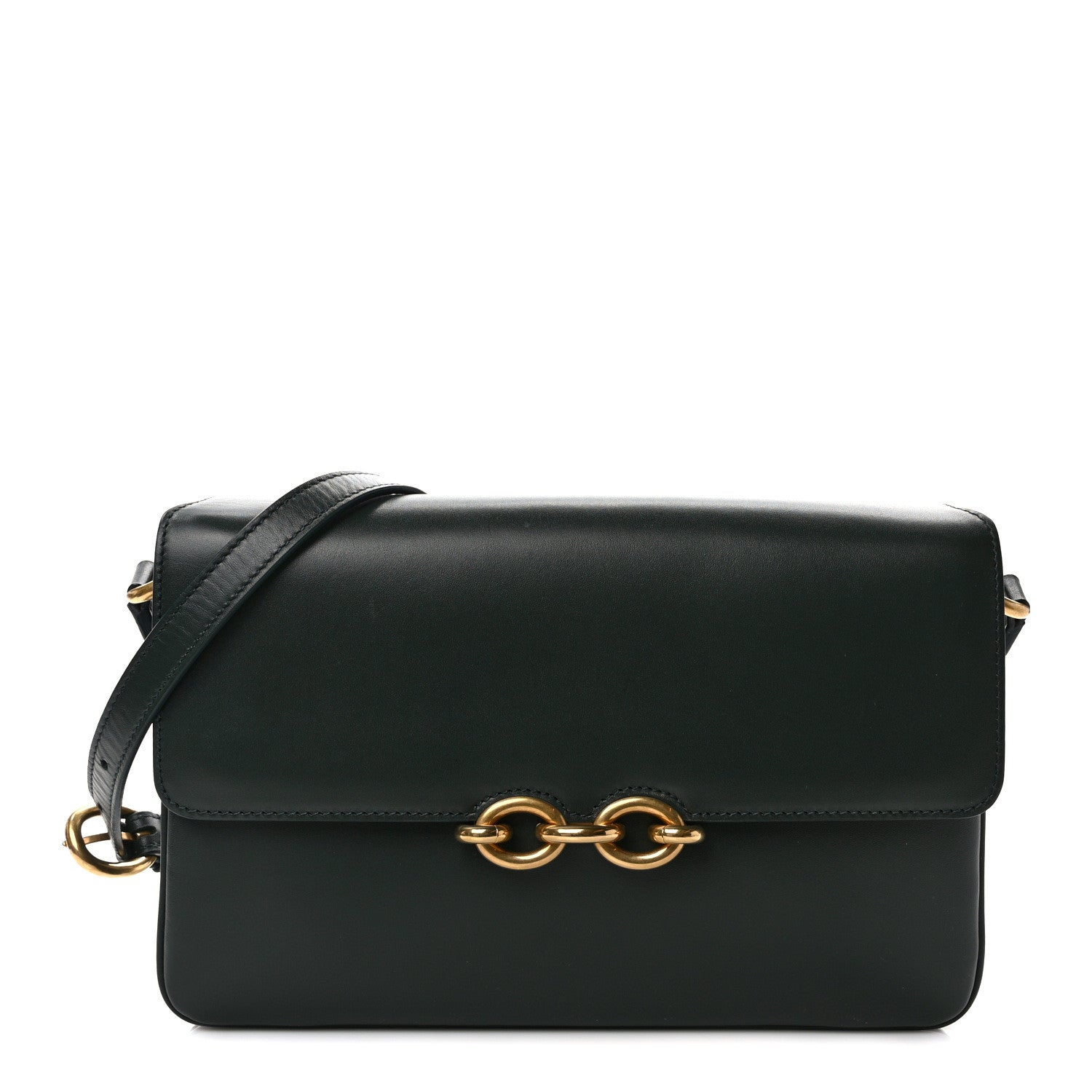 Saint Laurent Smooth Calfskin Le Maillon Satchel Vert Fonce 1 of 8