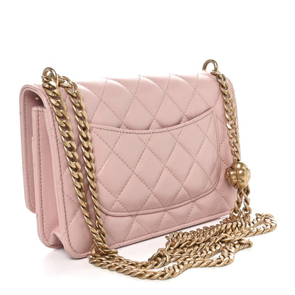 Chanel Lambskin Quilted CC Camellia Crush Wallet on Chain WOC Pink 2 of 12