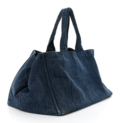 Prada Denim Logo Tote Bleu 3 of 10