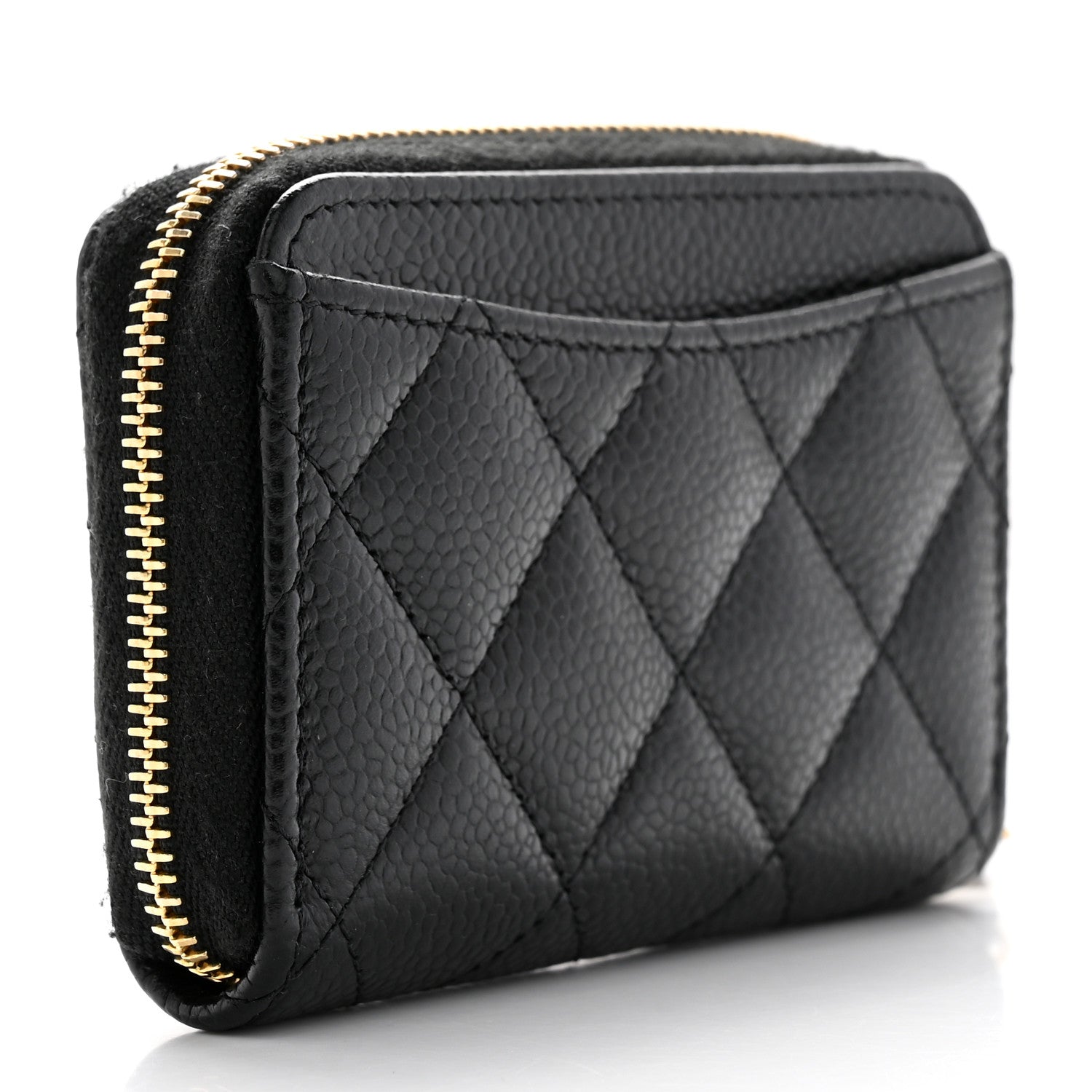 Chanel Caviar Quilted Zip Coin Purse Black 3 of 8