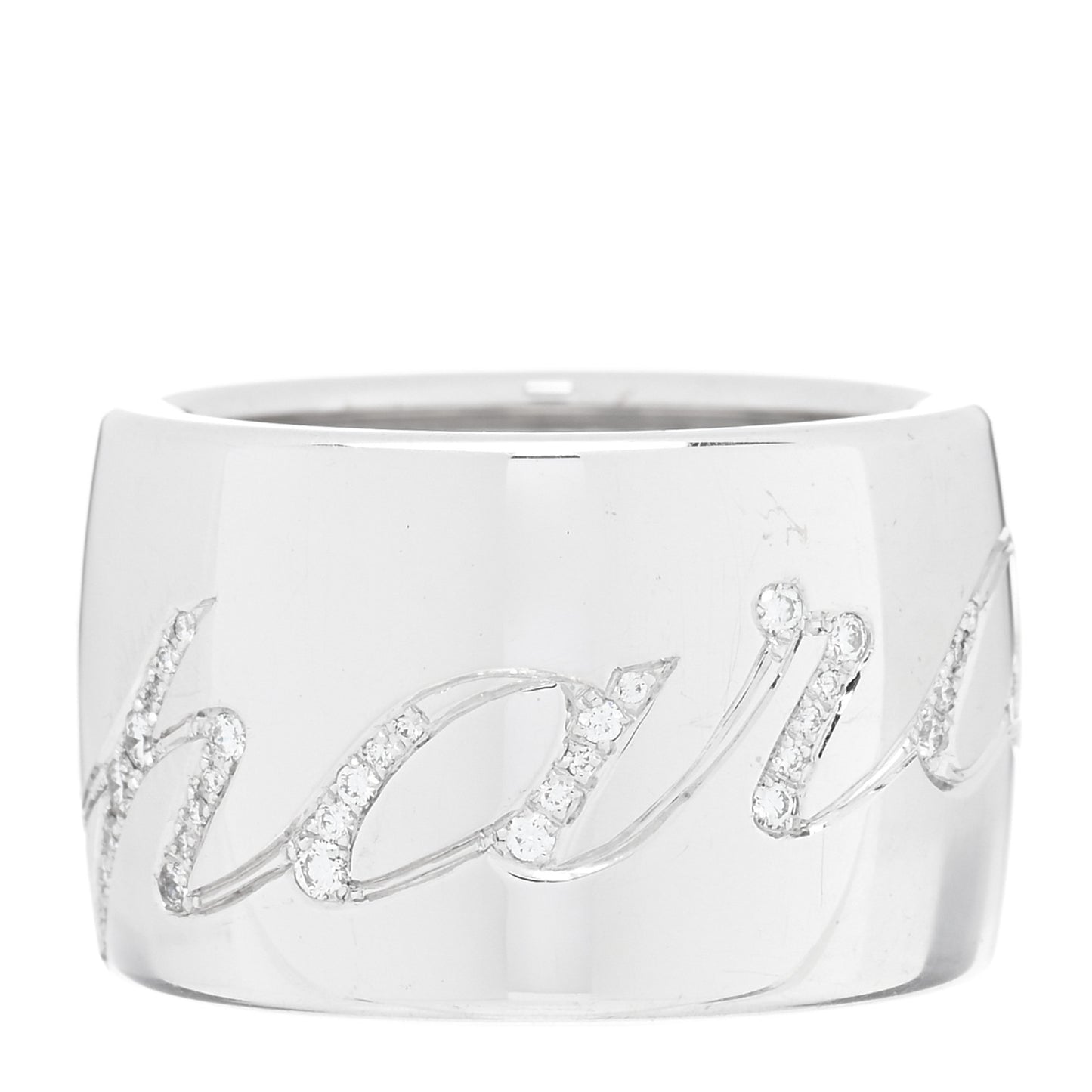 18K White Gold Chopardissimo Diamonds Spinning Ring 52 6