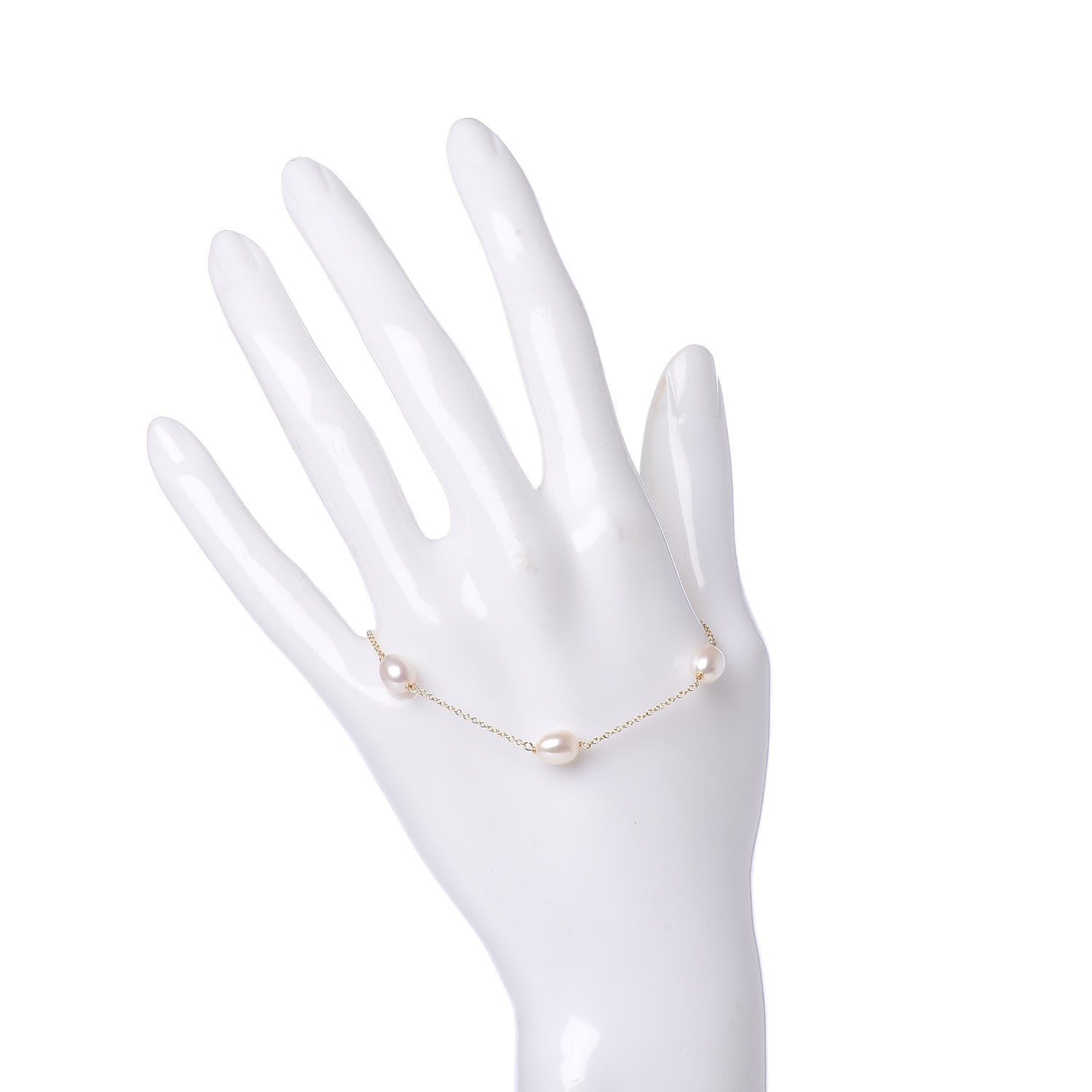 Tiffany 18K Yellow Gold Pearl 6-6.5mm Elsa Peretti Pearls By The Yard Bracelet 2 of 5