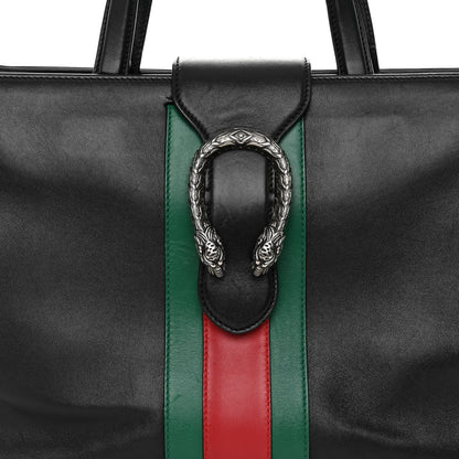 Gucci Calfskin Web Medium Dionysus Tote Bag Black 8 of 11
