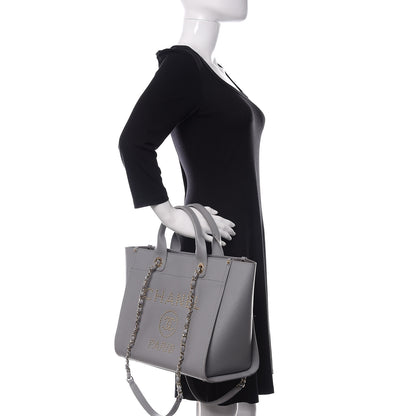 Chanel Caviar Studded Small Deauville Tote Grey 3 of 12