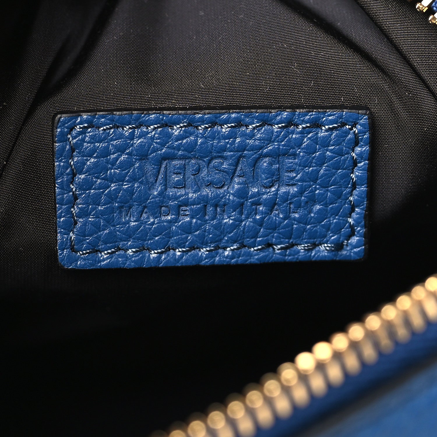 Versace Calfskin Medusa Messenger Bag Blue 6 of 8