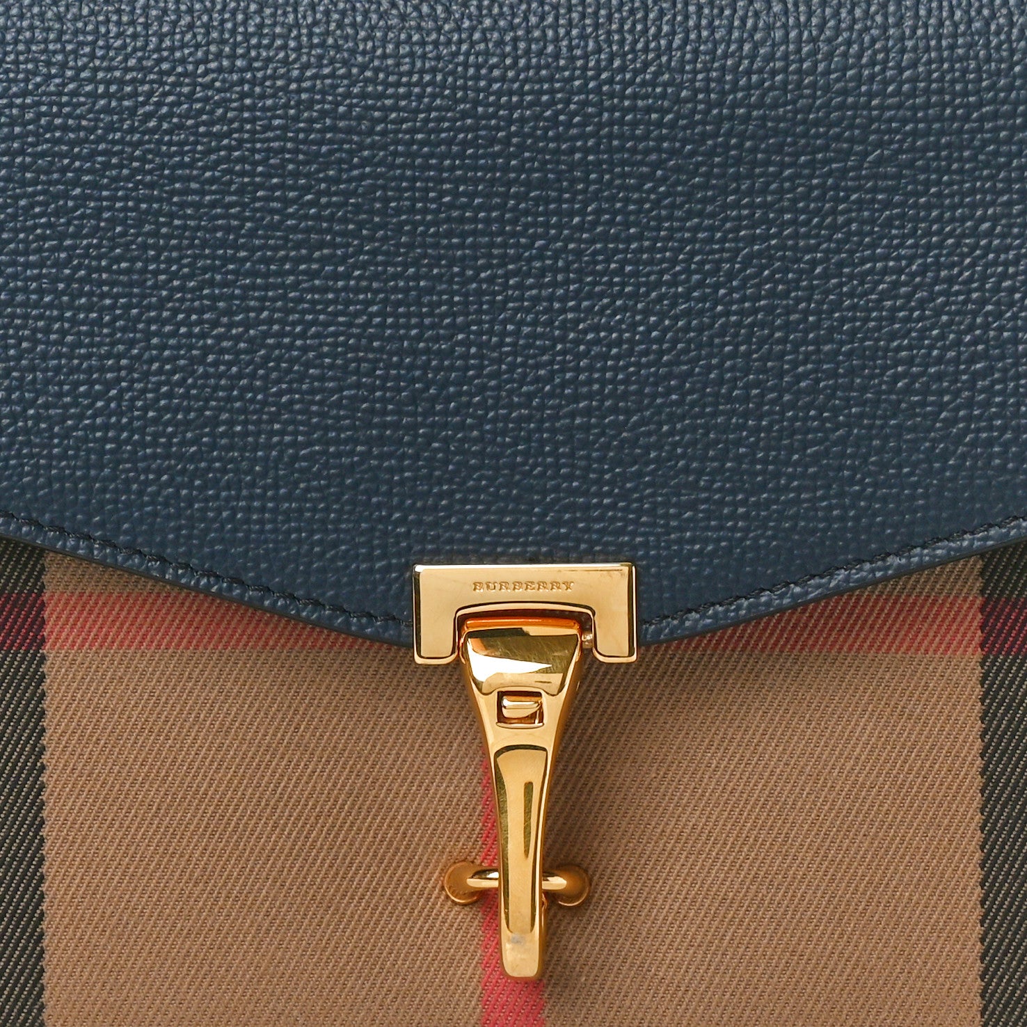 Burberry Derby Calfskin House Check Small Macken Crossbody Bag Ink Blue 8 of 11