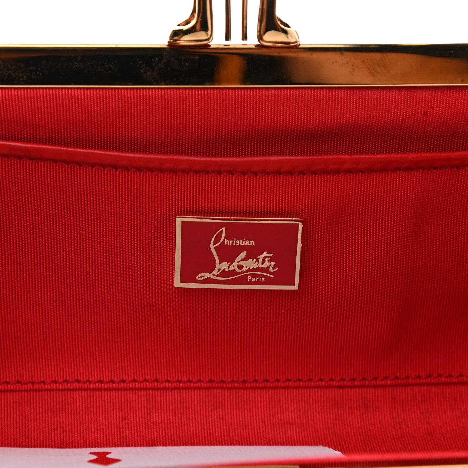 Christian Louboutin Patent Spikes Miss Loubi Chain Clutch Red 6 of 7