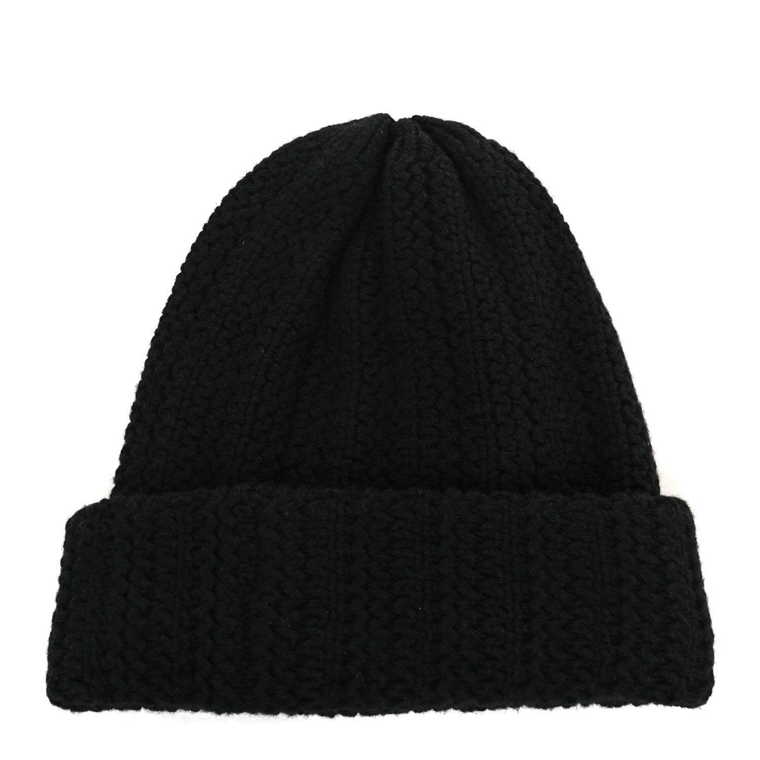 Chanel Wool Cashmere CC Beanie Hat Black White 2 of 3