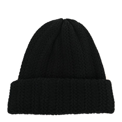 Chanel Wool Cashmere CC Beanie Hat Black White 2 of 3