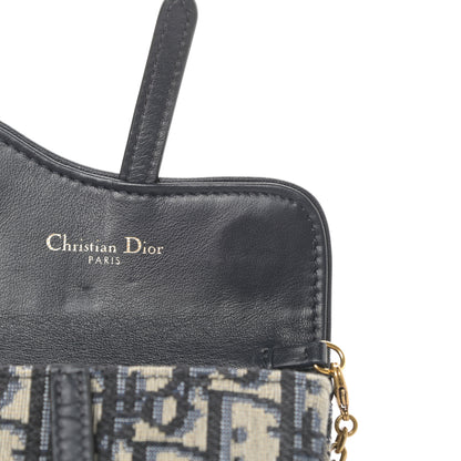 Christian Dior Oblique Nano Saddle Chain Pouch Blue 11 of 14