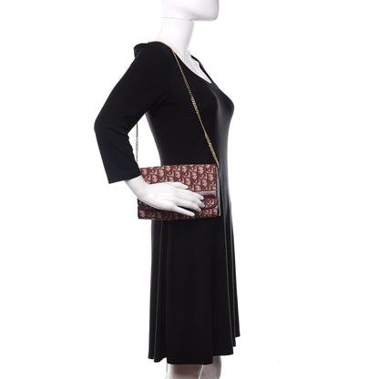 Christian Dior Monogram Chain Flap Burgundy 2 of 11