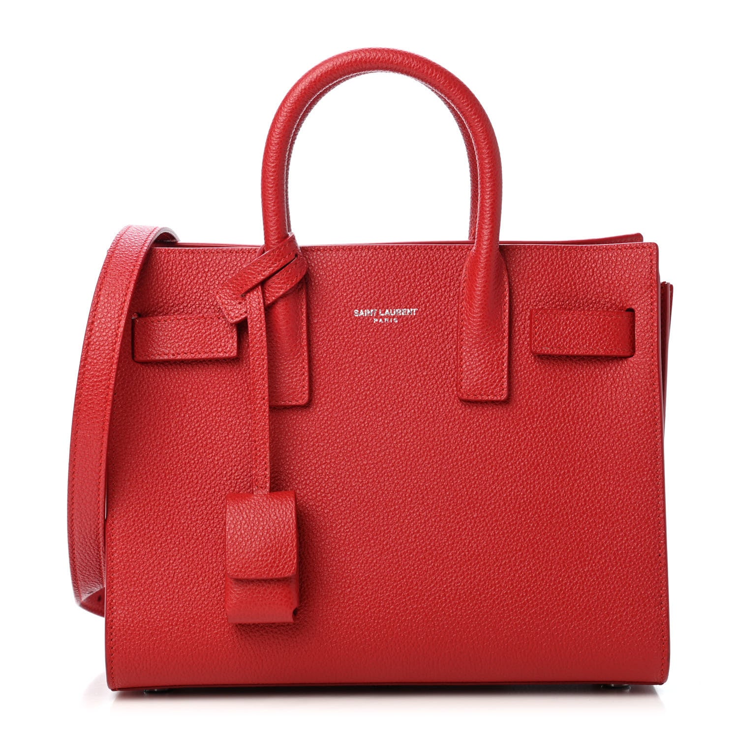 Saint Laurent Grained Calfskin Nano Sac De Jour Lipstick Red 1 of 4