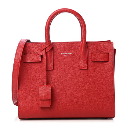 Saint Laurent Grained Calfskin Nano Sac De Jour Lipstick Red 1 of 4