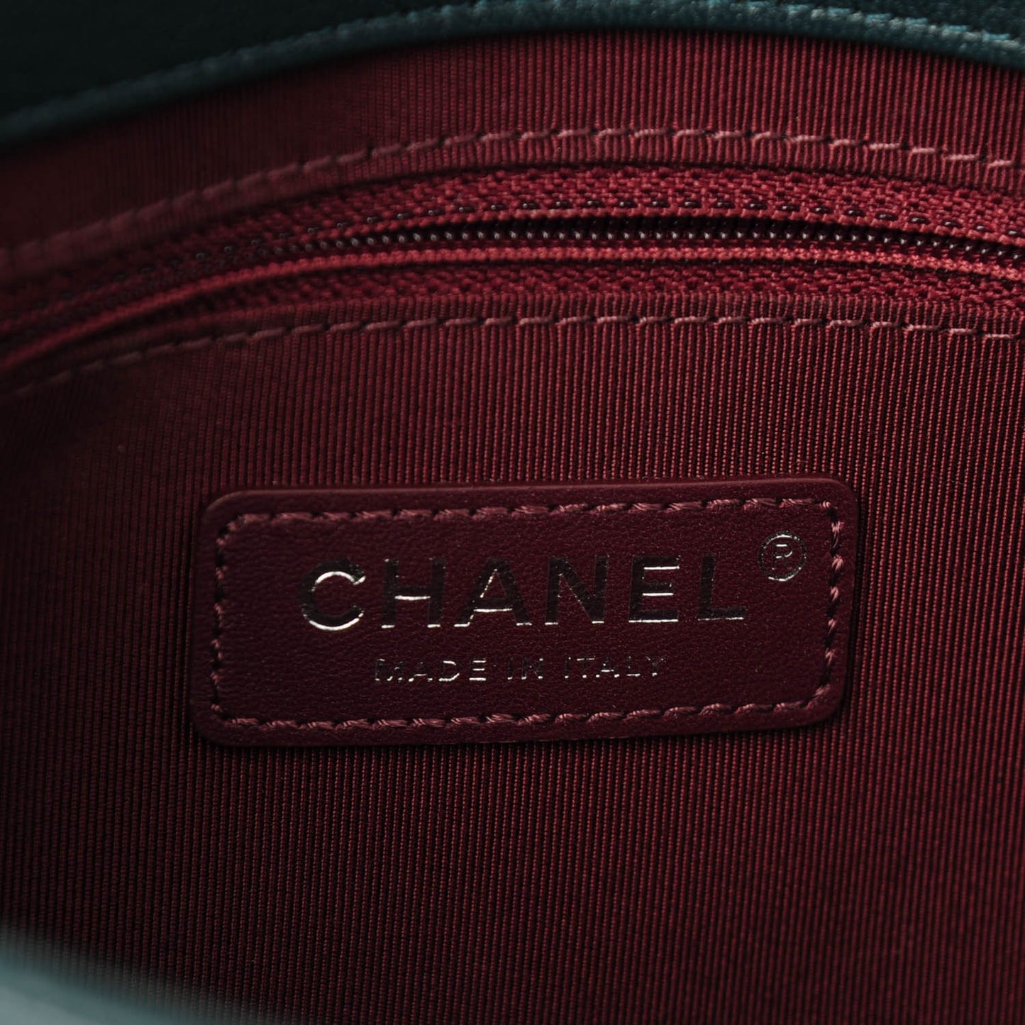 Goatskin Quilted Small CC University Top Handle Flap Dark Green