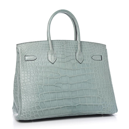 Hermes Matte Alligator Birkin 35 Ciel 4 of 33