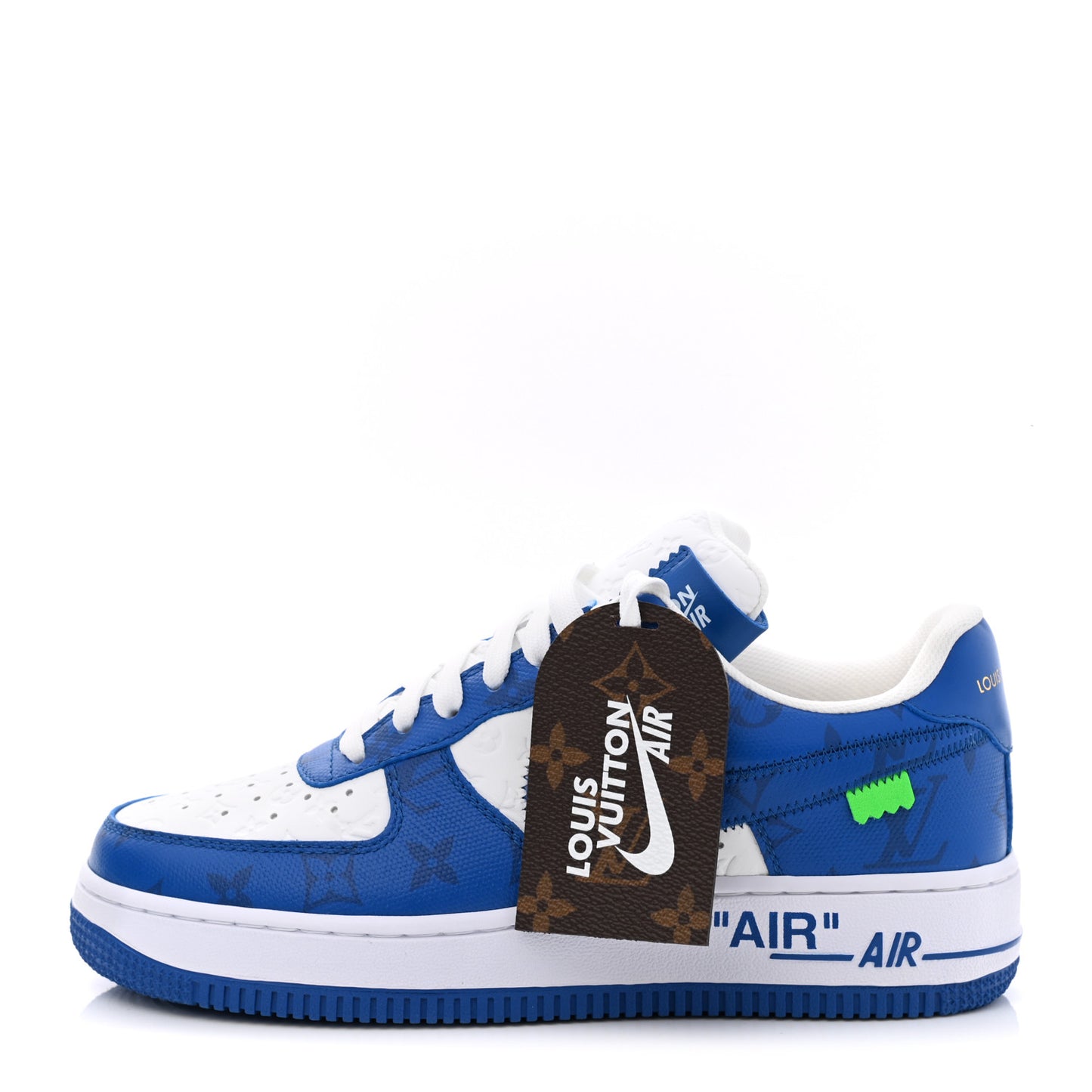 X NIKE AIR FORCE 1 Calfskin Monogram Mens Sneakers 6 Blue