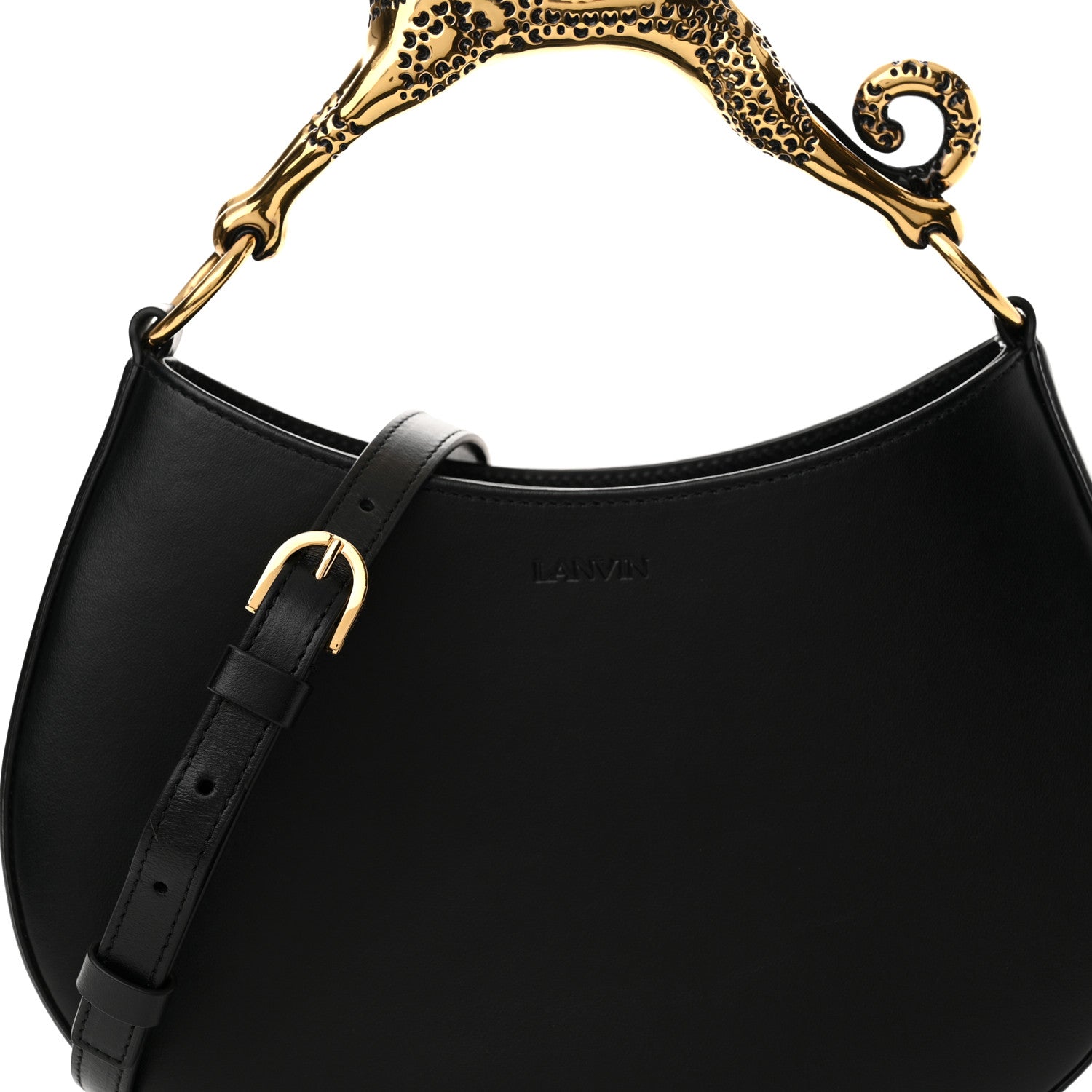 Lanvin Lambskin Cat Hobo Black 7 of 10