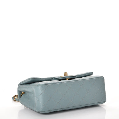 Chanel Iridescent Caviar Quilted Mini Rectangular Flap Light Blue 4 of 8