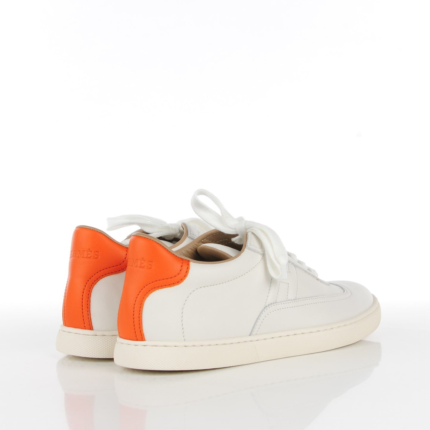 Calfskin Quicker Ladies Sneakers 36.5 White Orange