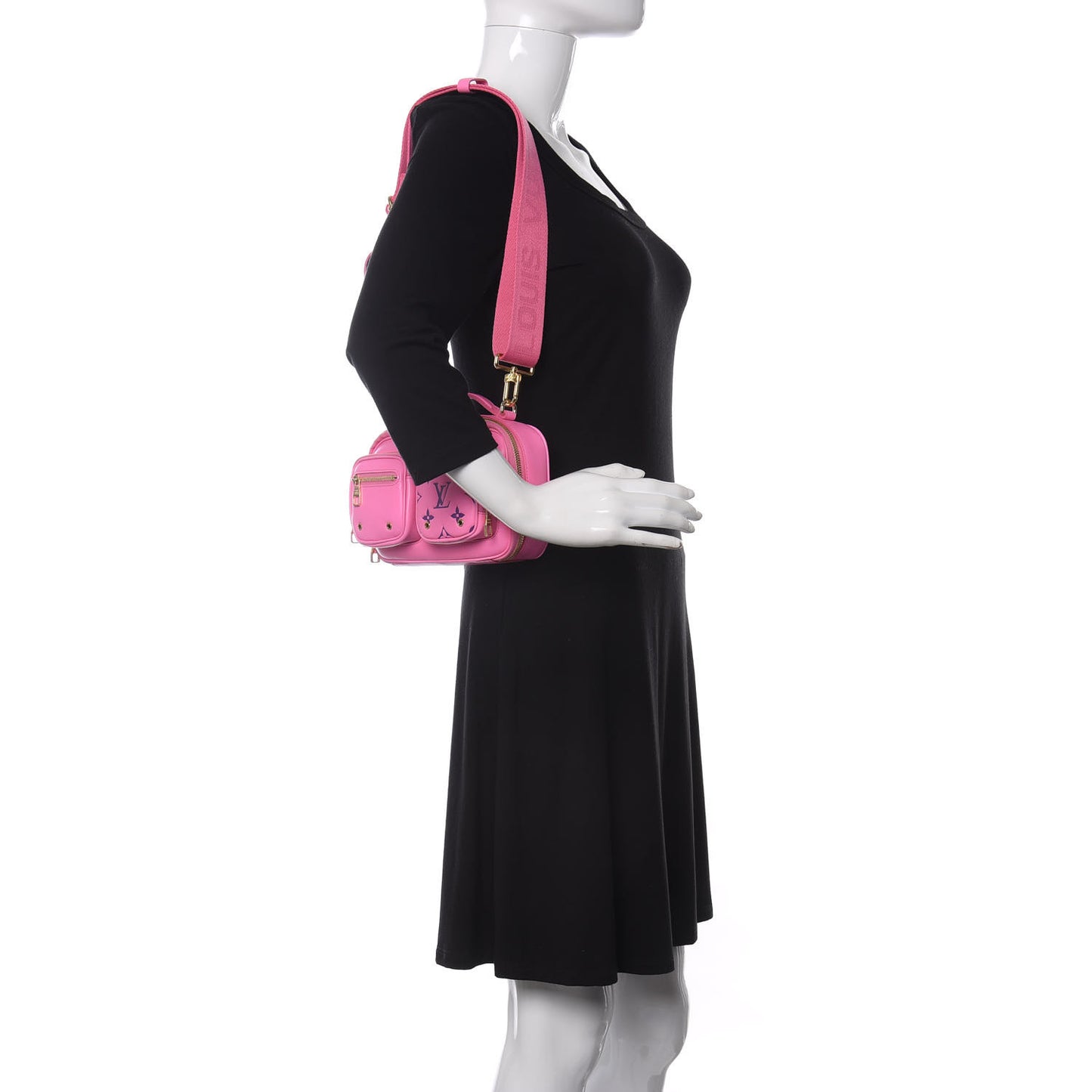 Calfskin Embossed Monogram Vuittamins Utility Crossbody Rose Violet