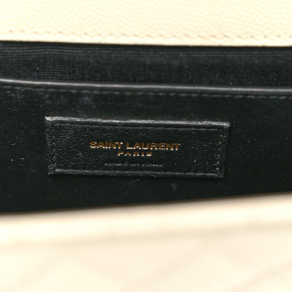 Saint Laurent Grain De Poudre Textured Mixed Matelasse Medium Triquilt Monogram Satchel Crema Soft 6 of 11