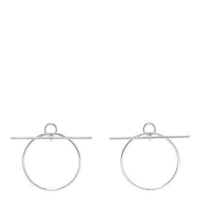 Hermes Sterling Silver MM Loop Earrings 1 of 8