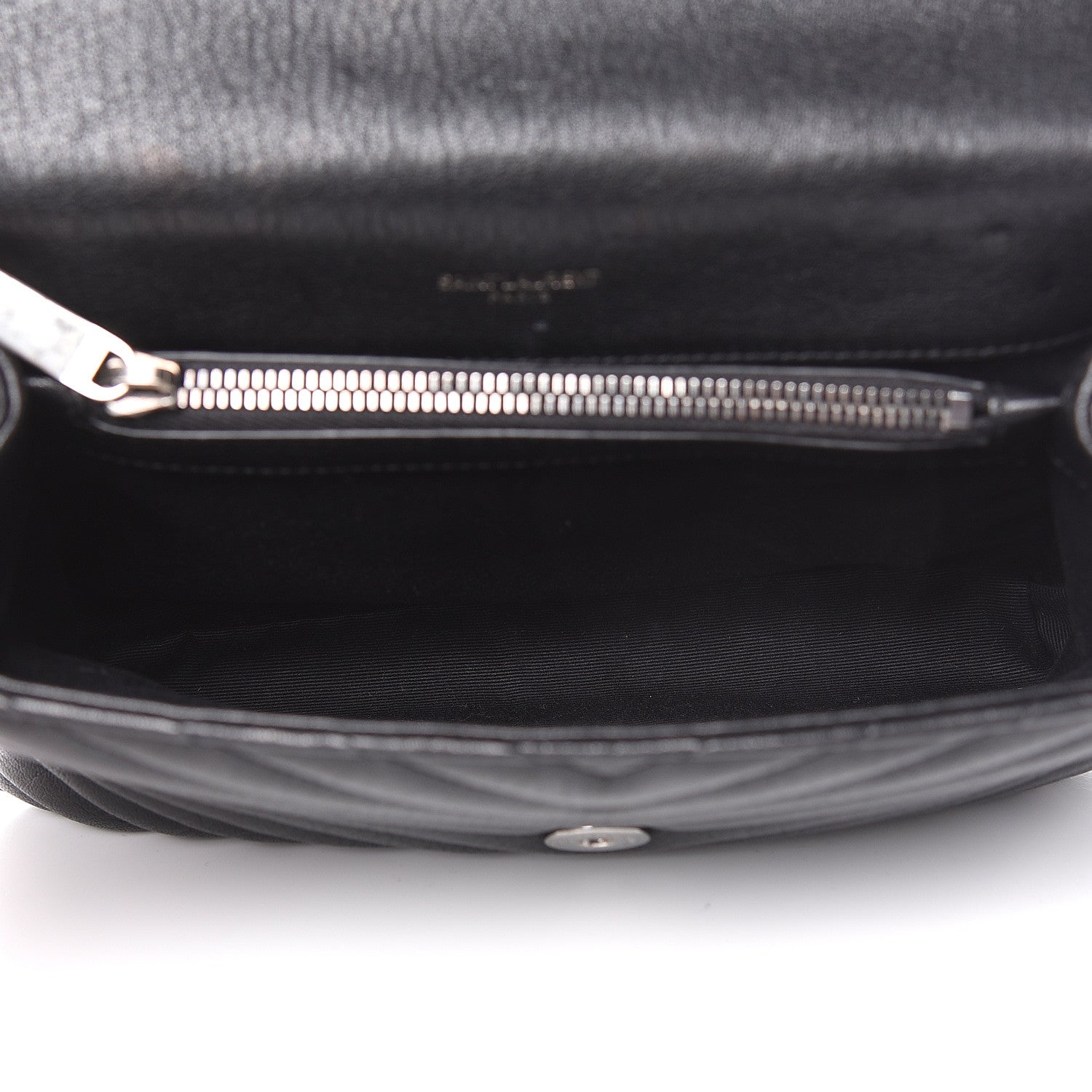 Saint Laurent Sheepskin Matelasse Chevron Monogram Medium College Bag Black 5 of 14
