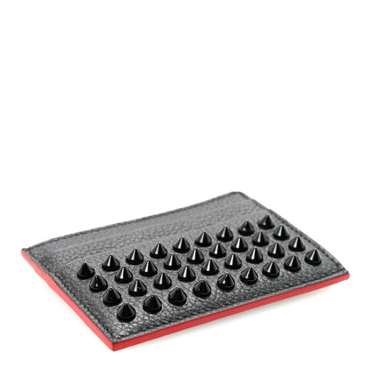 Christian Louboutin Calfskin Paris Spikes Kios Card Holder Black 4 of 8
