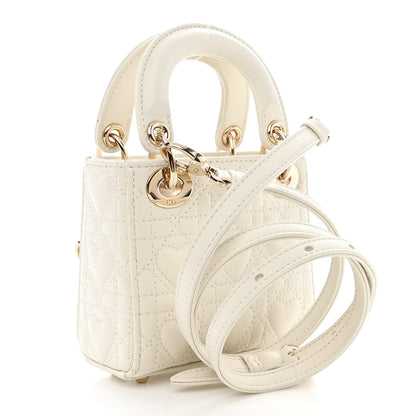 Christian Dior Calfskin Cannage Dioramour Micro Lady Dior Dior White 3 of 11
