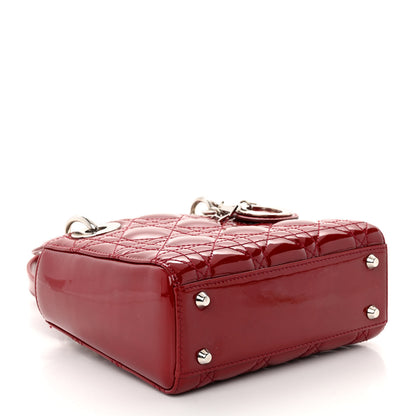 Christian Dior Patent Cannage Mini Lady Dior Red 4 of 9