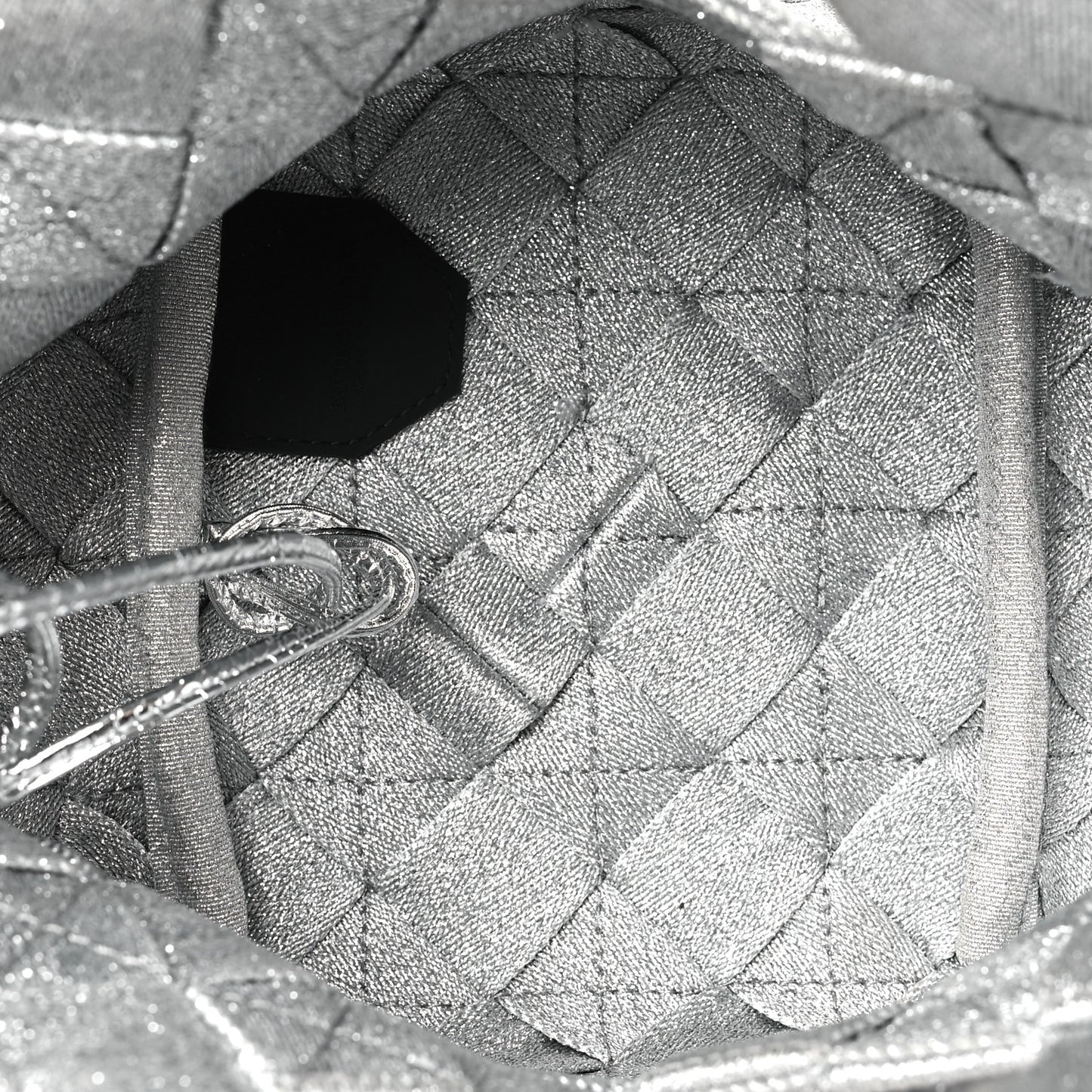 Webbing Maxi Intrecciato Mini Cassette Tote Silver