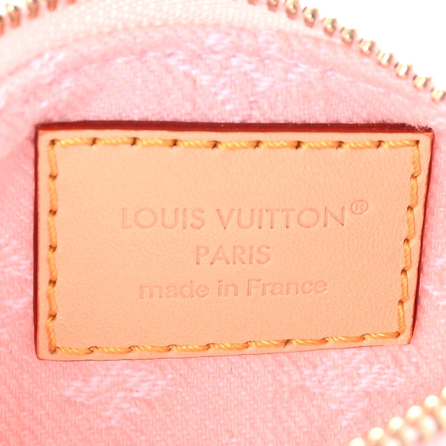 Monogram Denim Key Pouch Washed Pink