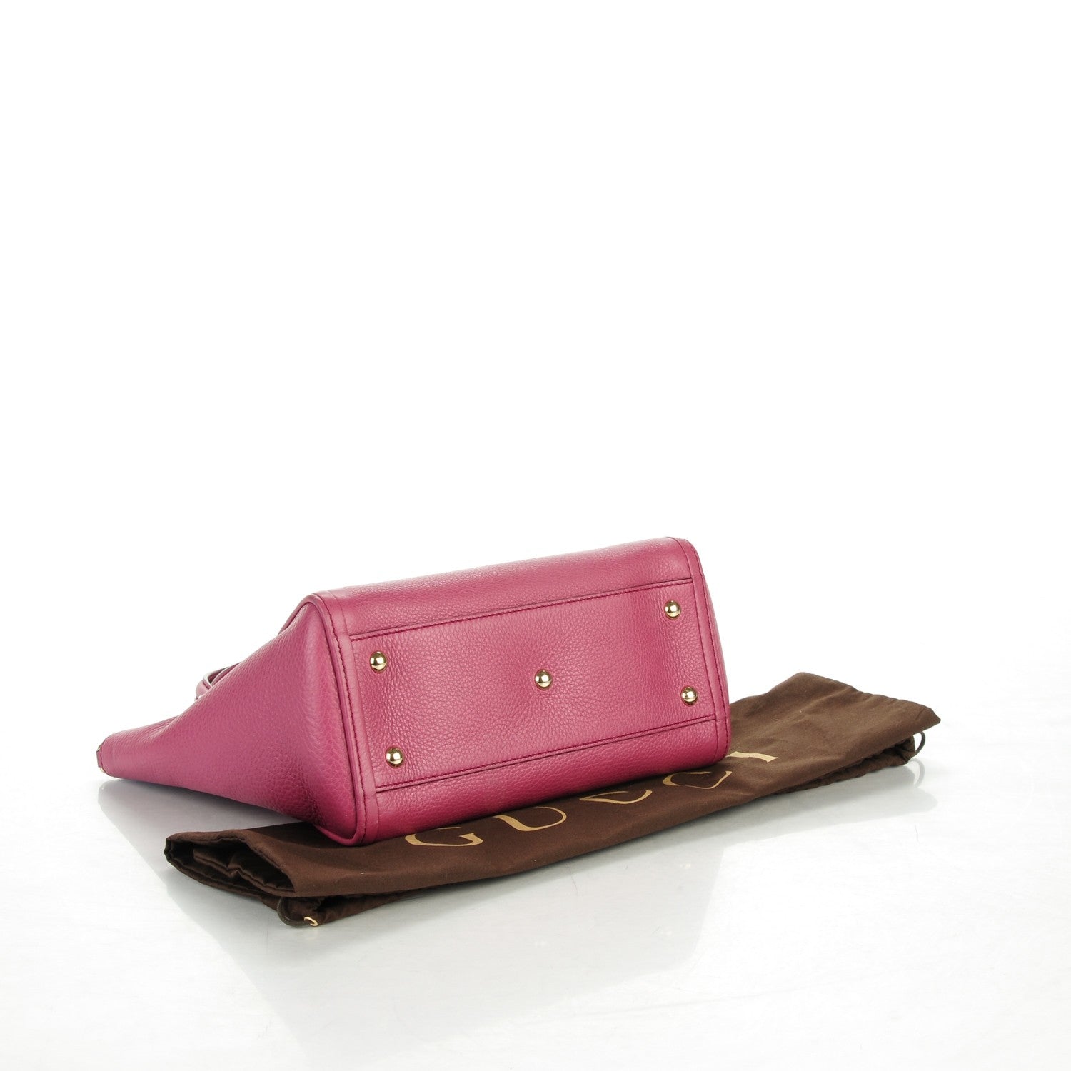 Gucci Pebbled Calfskin Small Soho Top Handle Bag Peonia Flower 4 of 7