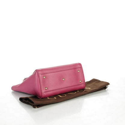Gucci Pebbled Calfskin Small Soho Top Handle Bag Peonia Flower 4 of 7