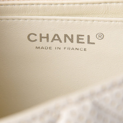 Chanel Lambskin Perforated Jumbo Single Flap White 5 of 15