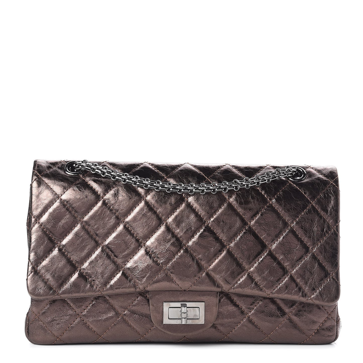 Metallic Aged Calfskin Quilted 2.55 Reissue 227 Flap Bronze