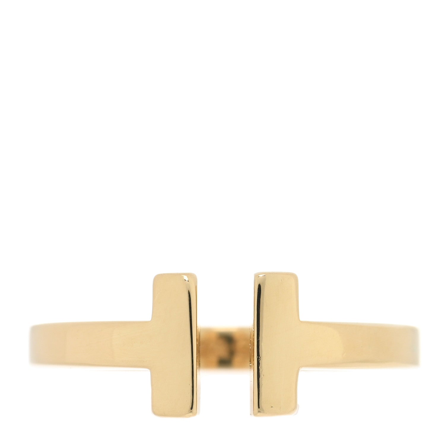 Tiffany 18K Yellow Gold T Square Ring 50 5.5 1 of 4