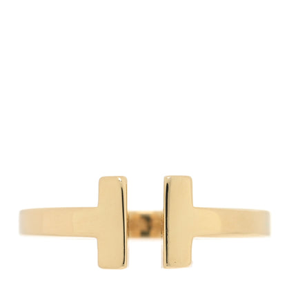 Tiffany 18K Yellow Gold T Square Ring 50 5.5 1 of 4